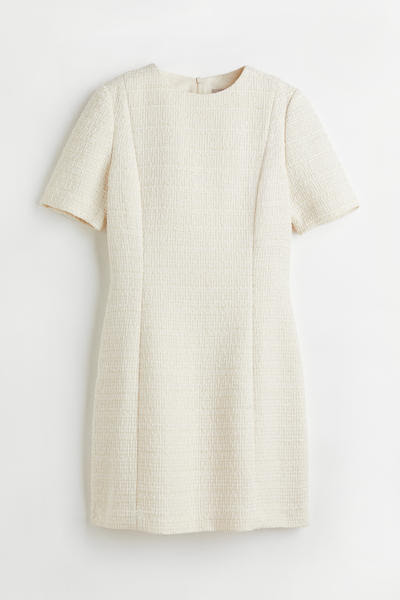 Boucle dress white H&M review