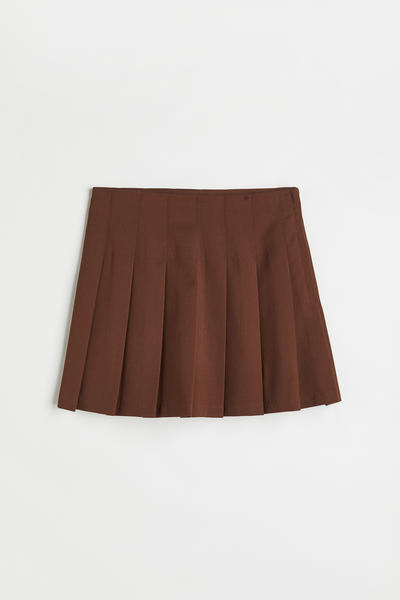 Pleated skirt brown H&M review