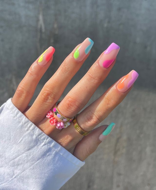 bright acrylic nails