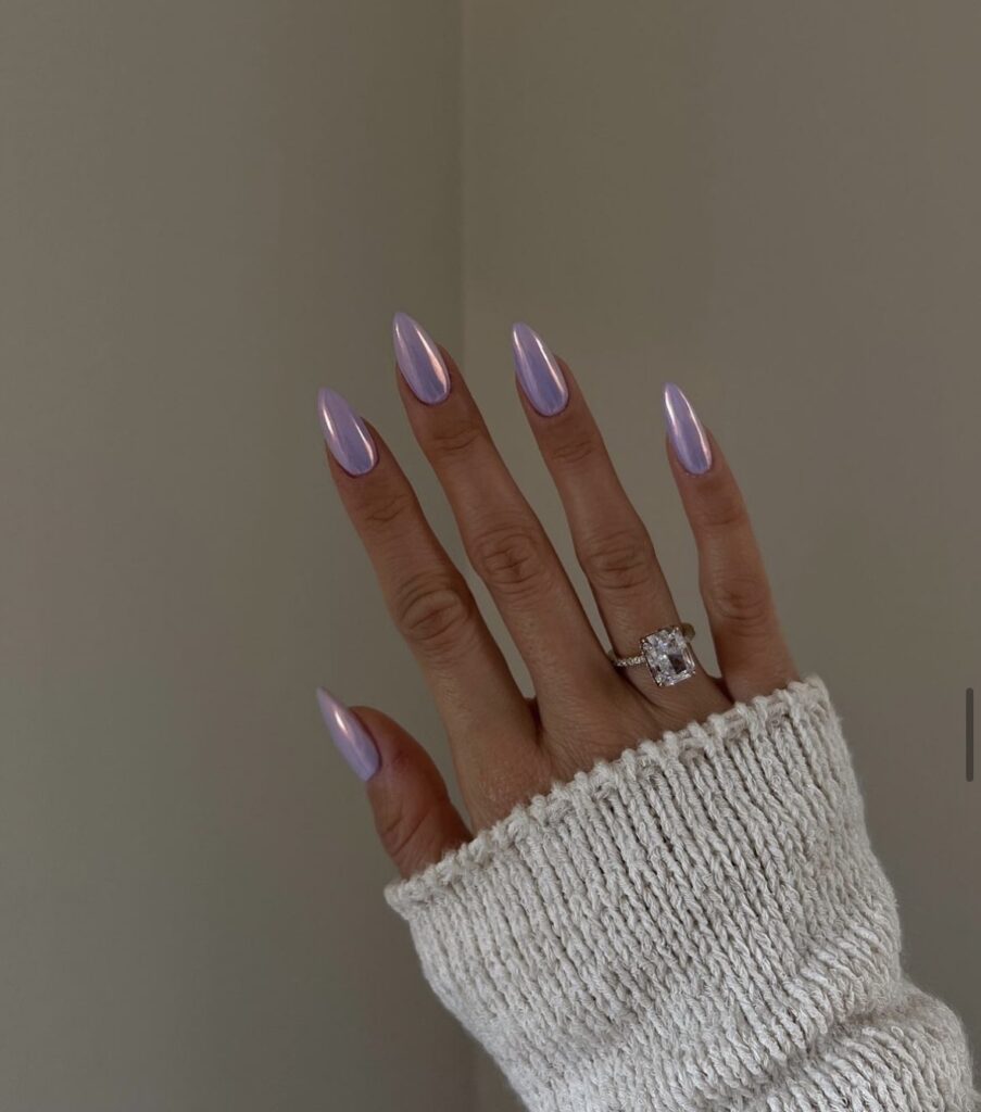 Lavender Chrome Nails 10 Cute Almond Nails Spring Trends 2024